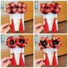 Flower Children Hanfu Hair Ring Red Ancient Style Scrunchines Bow Wig Braid Hair Rope  Baby