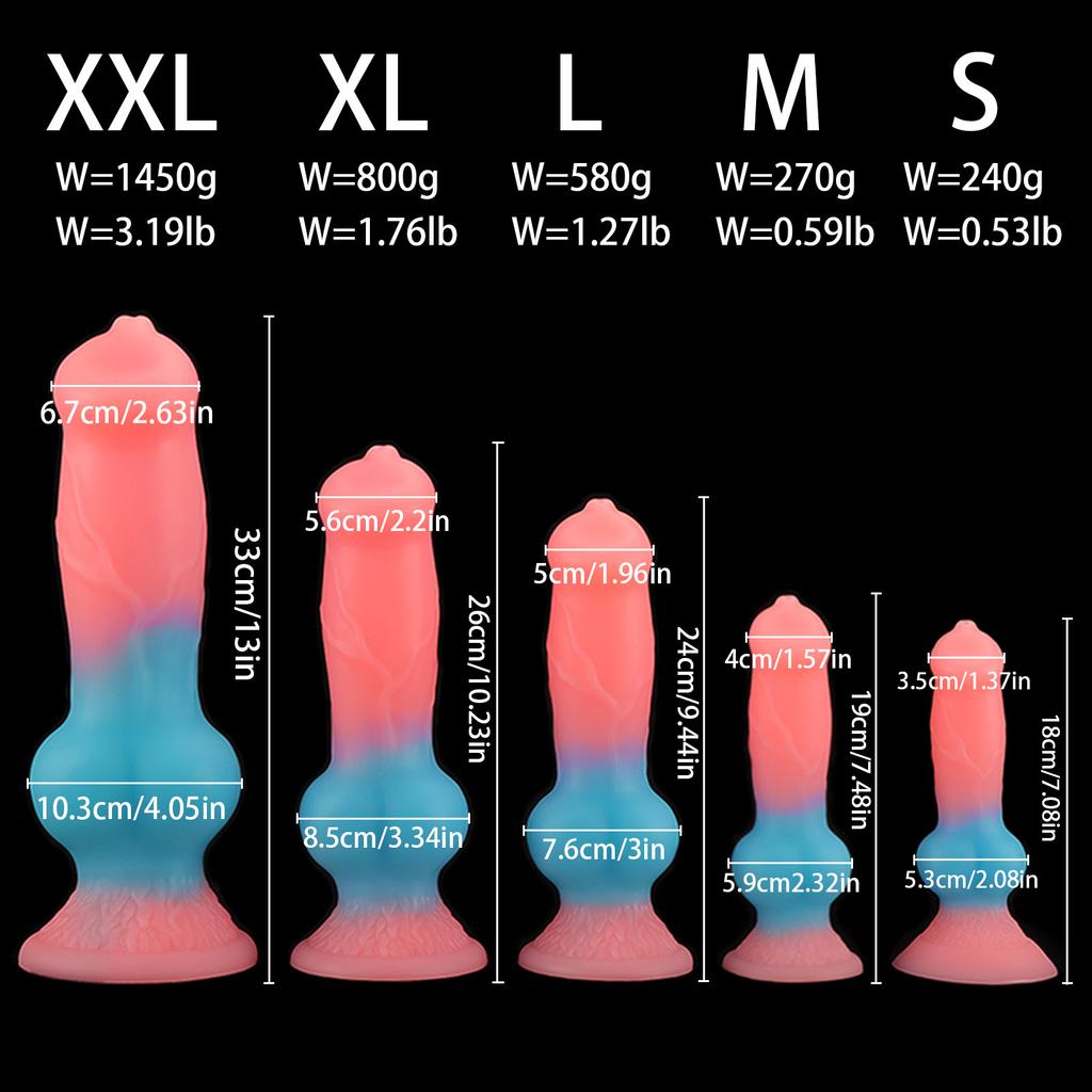 Светящийся большой член собаки имитация пениса в форме животного анальная пробка дилдо для мужчин и женщин SM расширение мастурбация секс-товары