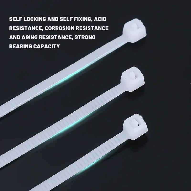 Multi specification self-locking plastic nylon cable ties, reusable, suitable for home and office cable management and gardening