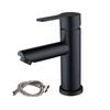 Basin Sink Bathroom Faucet Deck Mounted Hot Cold Water Basin Mixer Taps Matte Black Silver Sink Tap Crane Stainless Steel Faucet