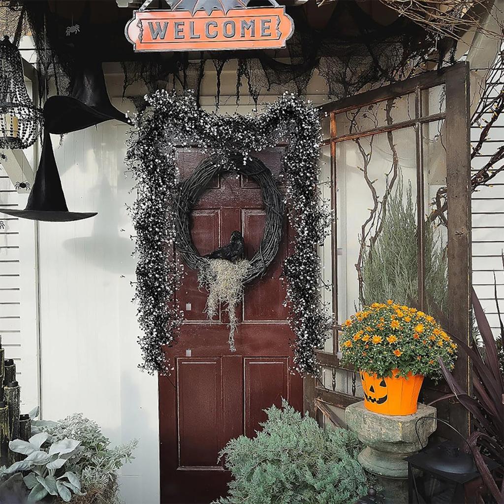 Simulated Golden BellWillow Vine, FakeEucalyptus FlowerHarvest Festival, Halloween