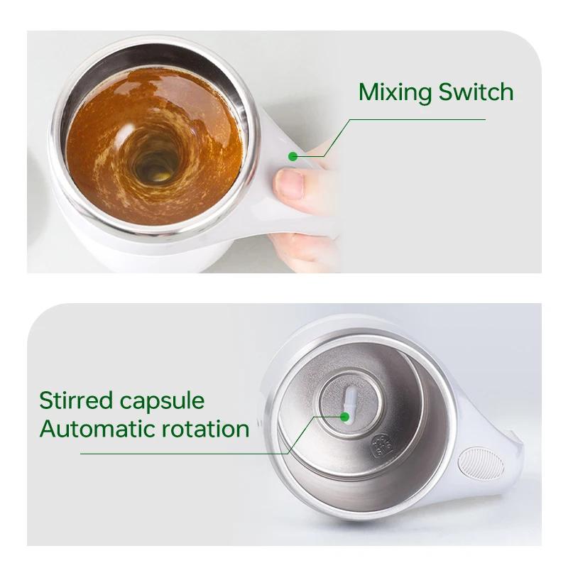 Автоматическая чашка для перемешивания, кружка, перезаряжаемая портативная кофеварка, электрическая мешалка из нержавеющей стали, вращающиеся магнитные домашние инструменты для питья