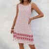 Women's Summer Retro Round Neck Sleeveless Loose Printed Vest Dress