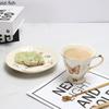Rural Style Ceramics Coffee Cup and Saucer Afternoon Tea Mug Flower Tea Cup Water Cups Coffee Mug  Breakfast Cup Milk Mugs