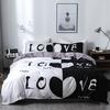 Love Heart Duvet Cover Set Romantic Theme Heart Shaped Comforter Cover King Full Size For Kid Couple Lover Polyester Bedding Set
