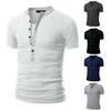 Мужская рубашка сплошного цвета Slim Fit с воротником-стойкой в стиле пэчворк Летний мужской топ для повседневной носки