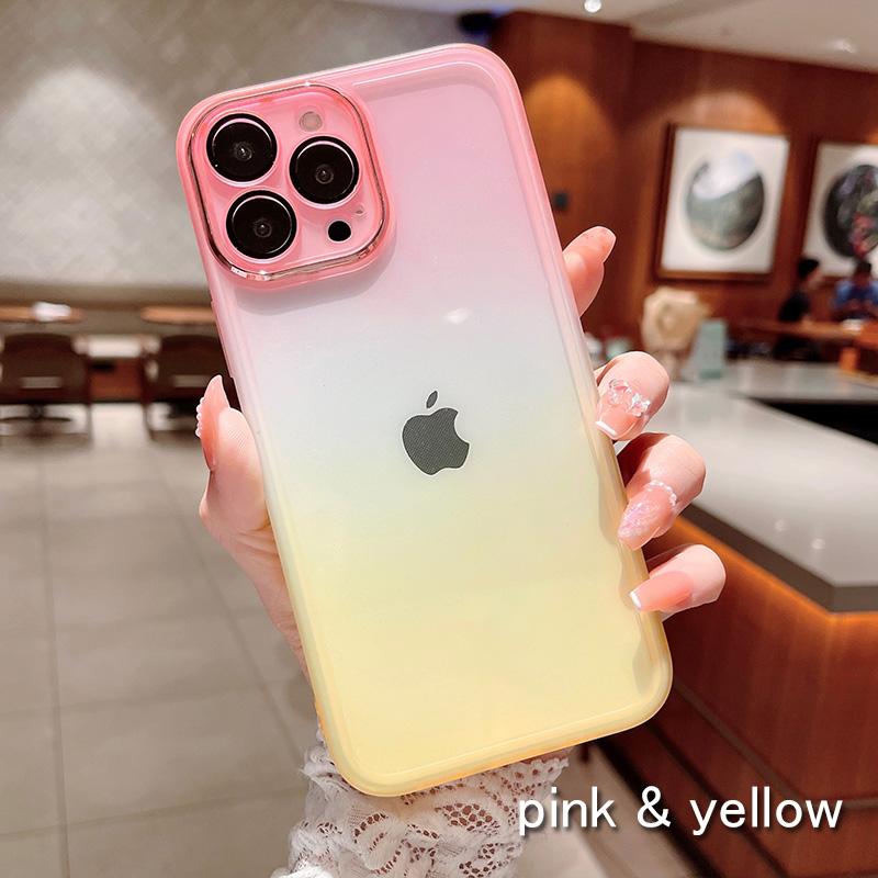 Чехлы для телефона с градиентным цветом для IPhone 16 15 14 Pro Max 13 12 11 Xs Xr 7 8 Plus. Поставляются с защитной пленкой для камеры и задними крышками