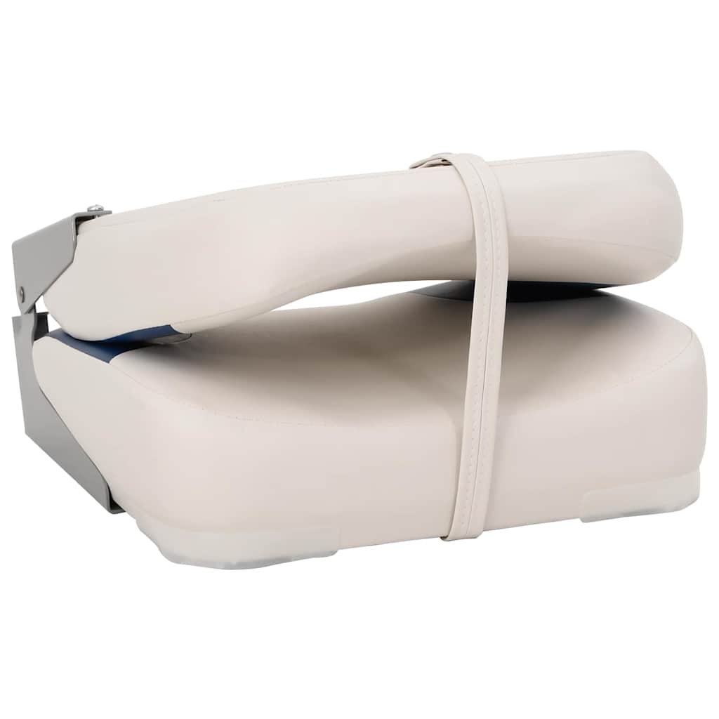 Foldable Boat Seat Set with Blue White Cushion