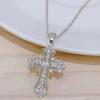European and American popular jewelry, rhinestone-inlaid cross necklace, simple and fashionable, cross and versatile hanging