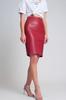 Стильная красная женская юбка из натуральной мягкой кожи ягненка ручной работы для торжественных мероприятий