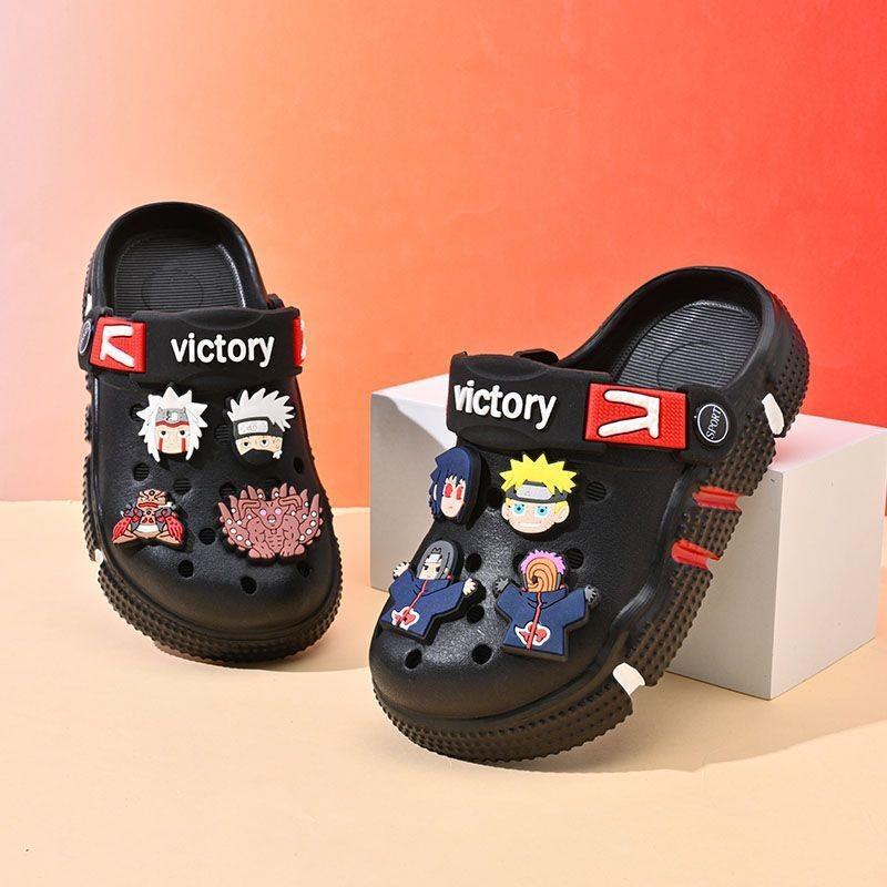 Стильные летние детские кроксы, модные дышащие нескользящие пляжные туфли для детей