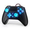 Контроллер для консоли PS5/PS4/ПК Проводной геймпад с 8 цветами RGB, Турбо, Двойная вибрация, Plug and Play, Игровой пульт дистанционного управления, Джойстик