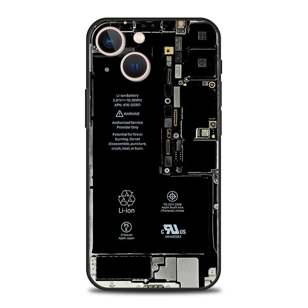 Чехол-накладка с рисунком печатной платы для iPhone 17 16 15 14 13 12 11 Pro Max 17 Air Plus Ударопрочный Мягкий ТПУ Чехол Fundas