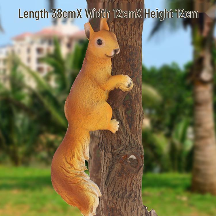 Креативное украшение в виде белки на дереве - Милое украшение животного для садовых поделок