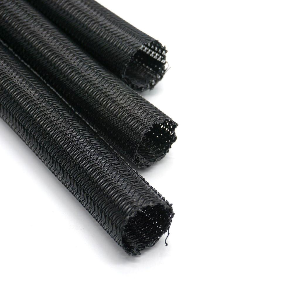 Плетеная ПЭТ оплетка с огнестойкой пропиткой: Теплоотводящая оплетка для жгута проводов