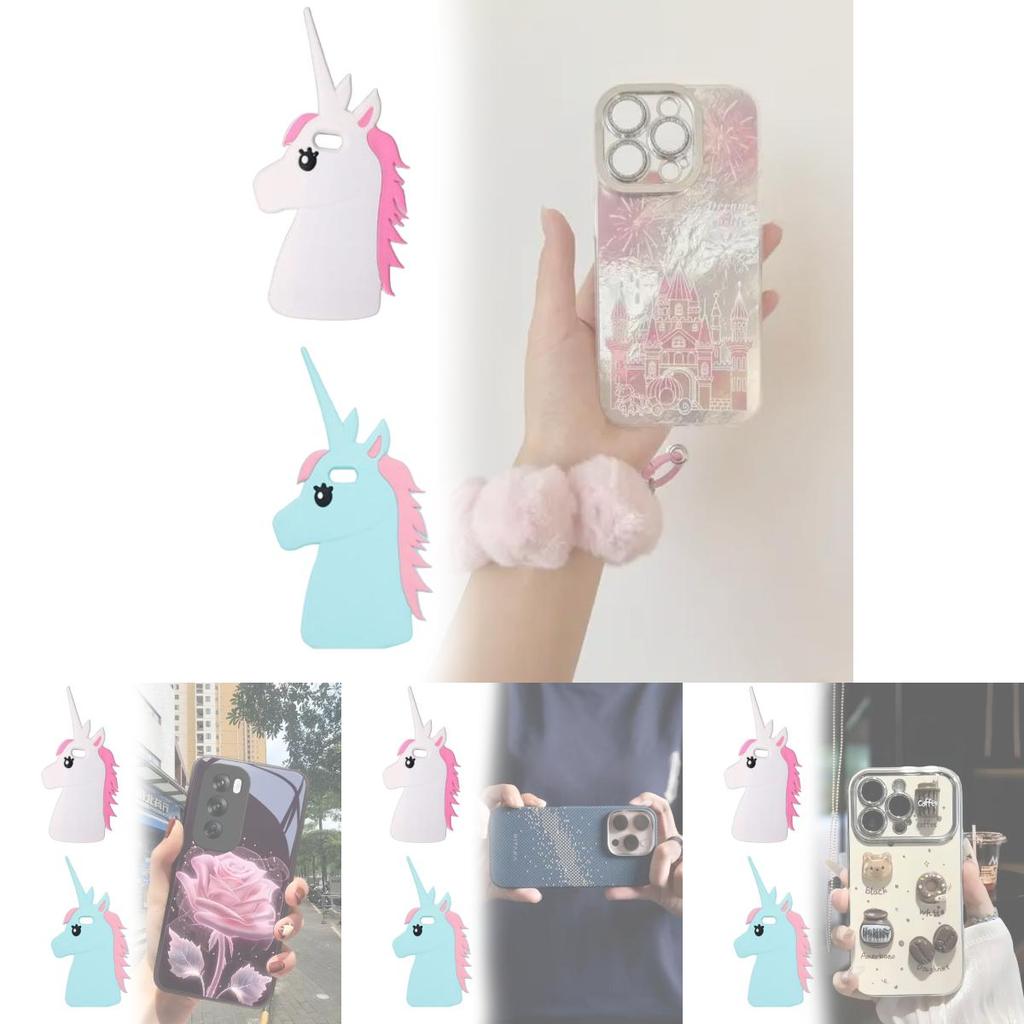 Iphone Silicone Case With Embossed Rainbow Horse For Creative And Cute Phone Protection