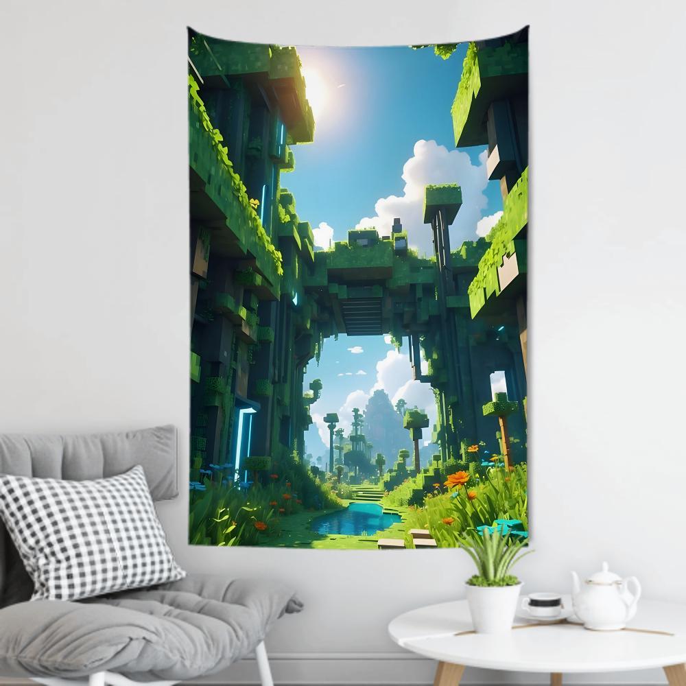 Anime Game HD MMinecraftS Tapestry Room Decor Wall Cloth Party Hanging Background Room Decor Baby Room