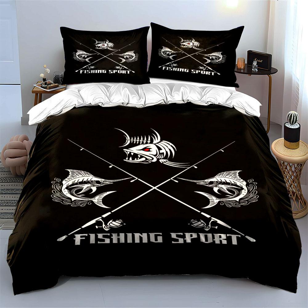 Fishing Sport Bedding Set Bedding Duvet Cover Set Duvet Cover Pillowcases (1 * Duvet Cover 2 * Pillowcases, without duvet insert)