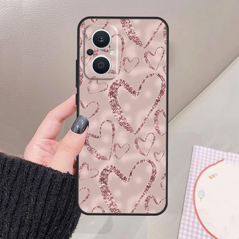 Любовь Розовое Золото Стиль Чехол Для OPPO Reno 13 11 12 14 Pro 13F 14F 12F 11F 7 8 Lite OPPO Find X5 X6 X8 X9 Pro Чехол