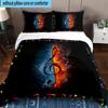 Music Notes Sparkle 3pcs Bedding,Including 1pc Duvet Cover And 2pcs Pillowcases Perfect for Christmas,Ideal for Bedroom, Dormitory