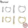 Женские серьги-кольца BAMOER из стерлингового серебра 925 пробы, круглые серьги золотого цвета, ювелирные изделия в подарок
