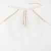 Fashion Body Chain Handmade Woven Shawl Pearl Tassel Wave Dress Wedding Costume Accessories