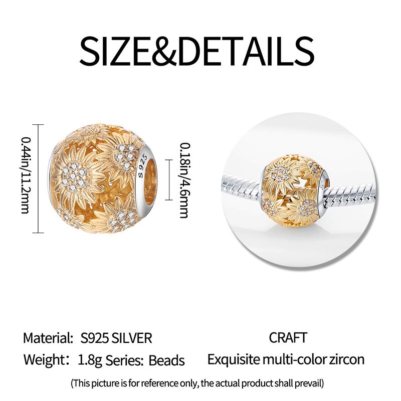 925 Silver Golden Cross Charms Beads For 3mm Bracelet DIY Jewelry Making Women Gifts New In