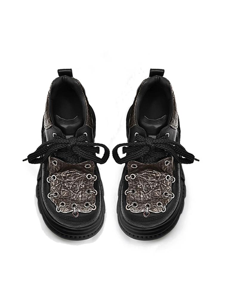 Fashion Fashion Punk Women Motorcycle Ankle Boots Platform Women Metal Rivest Sneakers Female Gothic Casual Shoes Thick Bottom Trainers