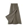 Women Cargo Pants Elastic High Waist Wide-Leg Skirt Pants with Pockets