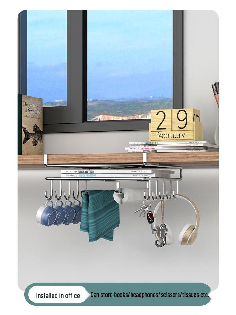 Стеллаж для хранения кухни из нержавеющей стали: Подвесной органайзер с корзинами для шкафа и держателем для бумажных полотенец