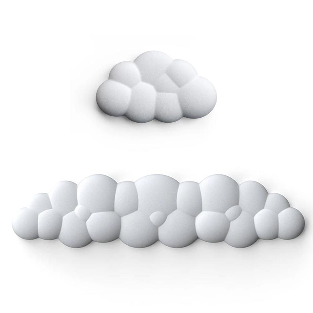 Keyboard Cloud Wrist Rest Pad Ergonomic Mouse Pad Typing Wrist Cloud Shape Wrist Rest Pad Soft PU Material Anti-Slip For Home