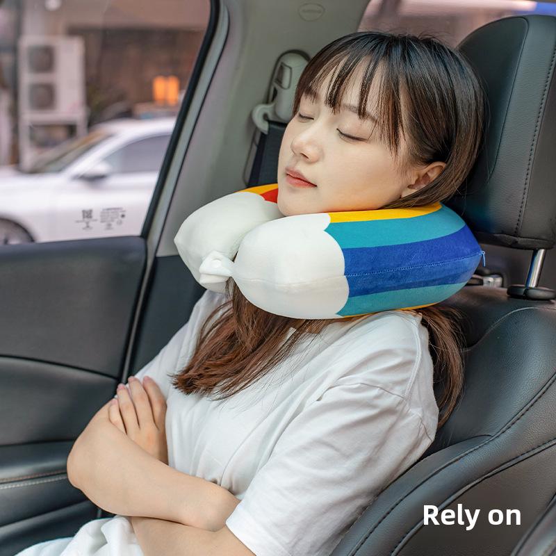 Cartoon Rainbow Memory Foam Travel Neck Pillow