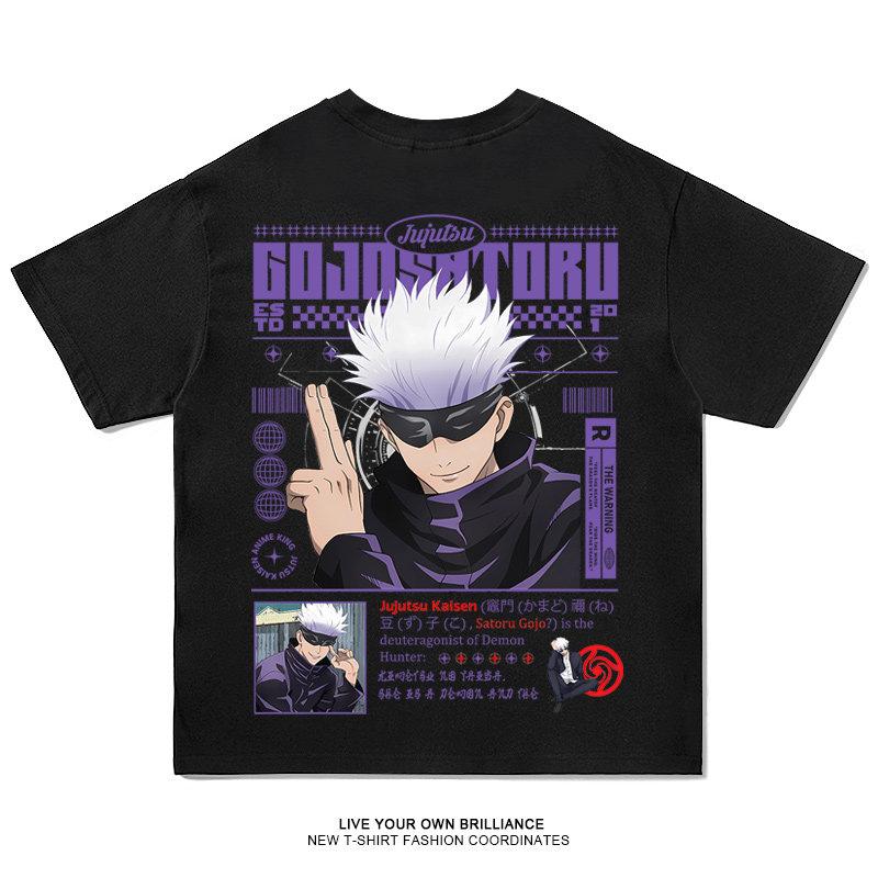 2026 Модная аниме-футболка Jujutsu Kaisen Унисекс Графическая футболка Летняя родитель-ребенок Короткий рукав Повседневная Сатору Годжо Топ Стритве...