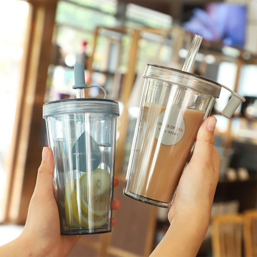 Прозрачные стаканы для холодного кофе Многоразовый стакан для воды Легко моющийся пластиковый стакан Летний