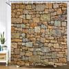 Stone Wall Painting Shower Curtain Bathroom Curtain Polyester Fabric Art Shower Curtains Restroom Decor Waterproof With Hooks