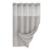 Waterproof Shower Curtain With Translucent Mesh Top And Snap On Liner Hookless Design
