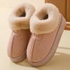 Women's High-Heeled Cotton Slippers: Velvet-Lined, Thick-Soled, Warm, Comfortable, Outdoor Fur Boots for Autumn/Winter.