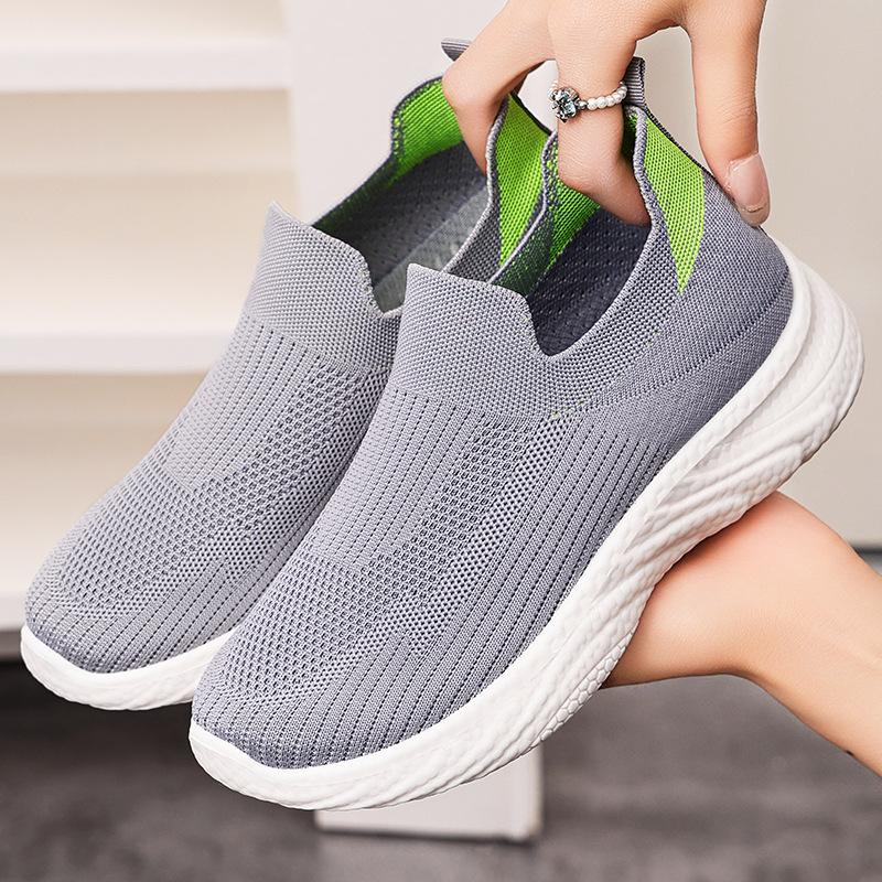 Shoes Women's Summer New Casual Single Shoes Lazy One Pedal Breathable Socks Shoes Light Soft Sole Not Tired Feet Women's Shoes