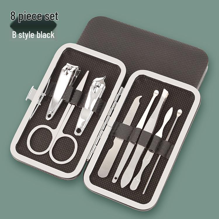 8-Piece Leather Nail Clipper Set: Multi-functional Manicure & Pedicure Tools Gift Set