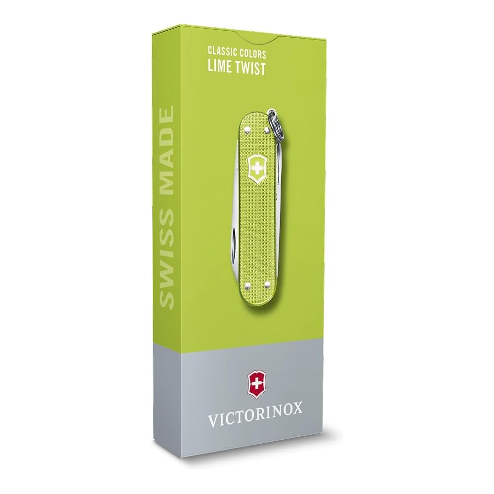 Victorinox Классический швейцарский армейский нож Victorinox Alox Lime Twist Мультитул с ножницами, отверткой, пилкой для ногтей, 5 функций