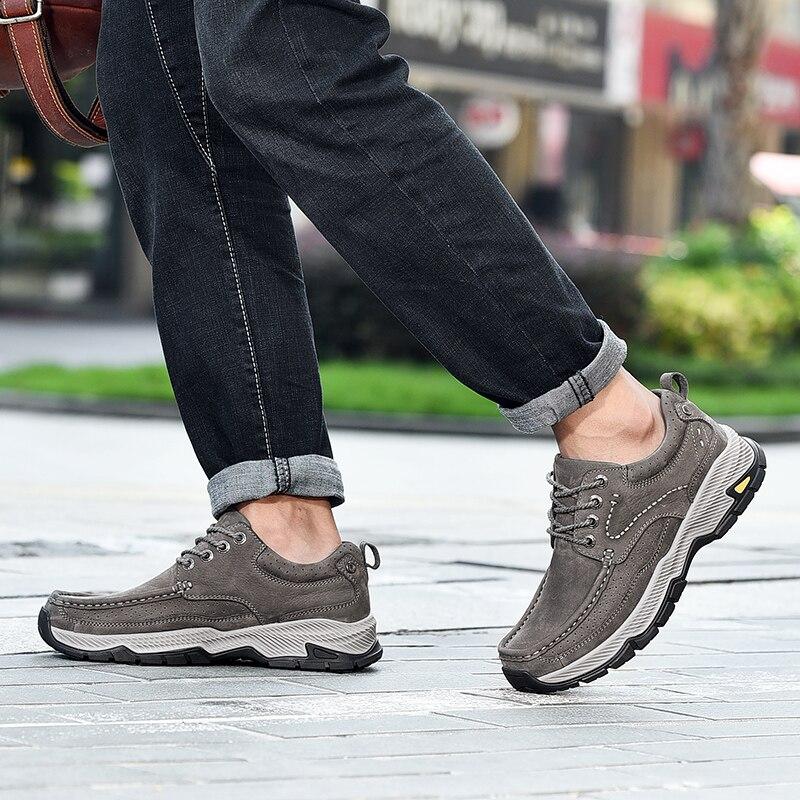 Men Loafers Fashion Slip On Boat Shoes Genuine Leather Loafers Walking Casual Shoe For Work Office Male Outdoor Shoes Men