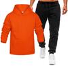 Autumn Winter Tracksuit Men Solid Hooded Sweatshirt 2 Piece Sets Mens Outfits Suit Men Fleece Sport Hoodie Sweatpants Two Piece Sets