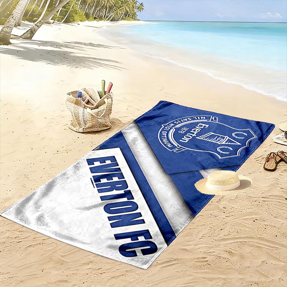 Giant Beach Towel with Everton FC Toffees English Badge, Quick Dry Microfiber, Soft and Absorbent, for Beach Pool Travel Gift