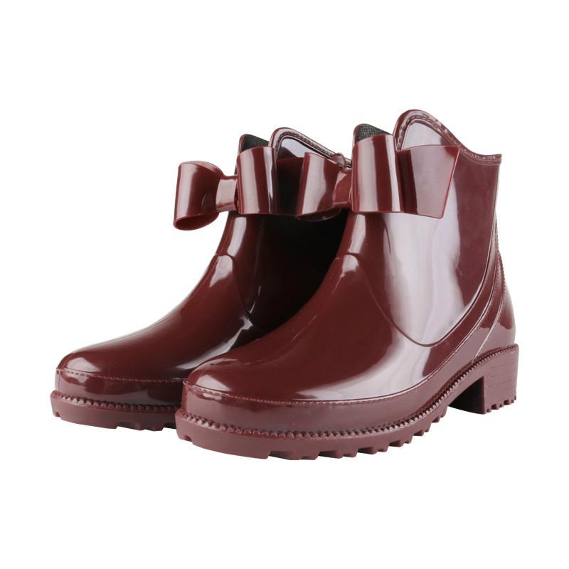Женские модные водонепроницаемые и противоскользящие резиновые сапоги Bow Rain Shoes для активного отдыха на природе Галоши для сада