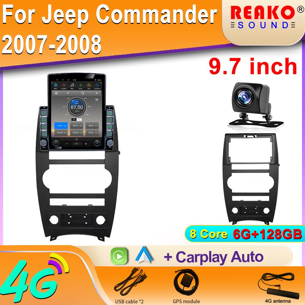 9,7-дюймовый вертикальный экран Tesla Android Car Radio для Jeep Commander XK 2007 Мультимедийный проигрыватель Навигация GPS Carplay Экран