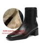 Krazing Pot Микрофибра Квадратный Носок Толстый Каблук Ботильоны Челси Размер 42 Молния Женские Лаконичный Стиль Эластичные Ботильоны