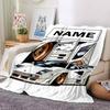 Custom Name Racing Theme Printed Blanket - Perfect for Couch, Bed, Travel & Outdoor Use | Machine Washable, Cozy & Durable.