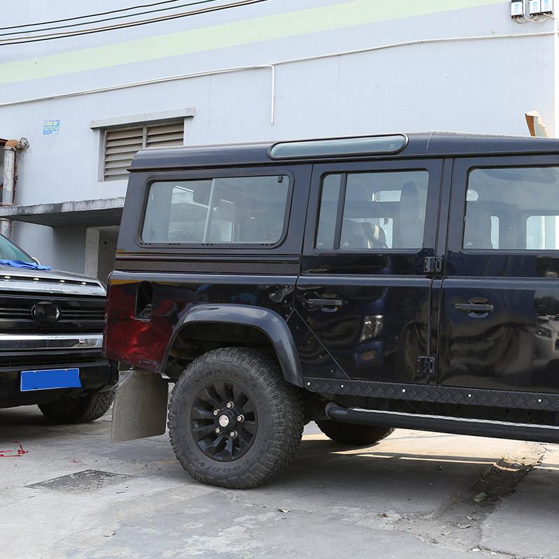 For Land Rover Defender 110 130 2004-2018 Car-styling Aluminum alloy Black Car Door Side Strips Cover Stickers Car Accessories