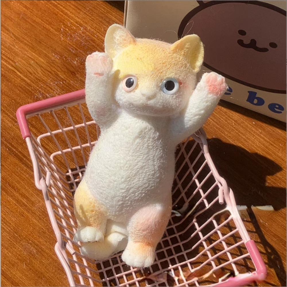 Мультяшная игрушка-сквиши в форме кота, красочная искусственная кукла-сквиши, мини-украшения