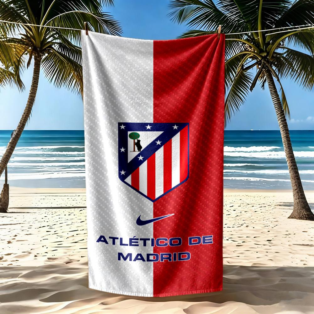 Пляжное полотенце Atletico Madrid Супермягкое Микрофибра Быстросохнущая Ткань Комфортное Легкое